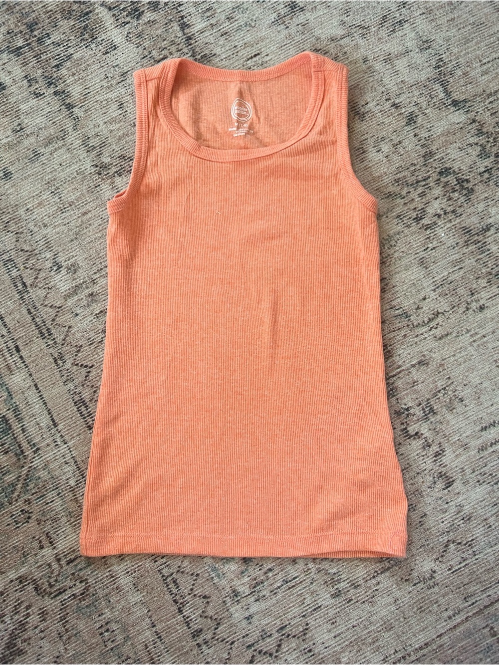 wonder nation Peach Ribbed Tank Top for Kids